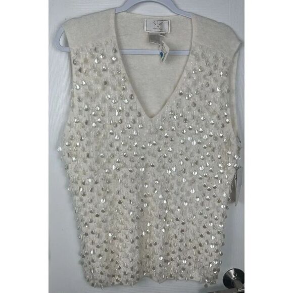 Vintage 90s NWT VIE By Victoria Royal Angora Beaded Sweater Best Women’s Size 2X - Picture 1 of 8